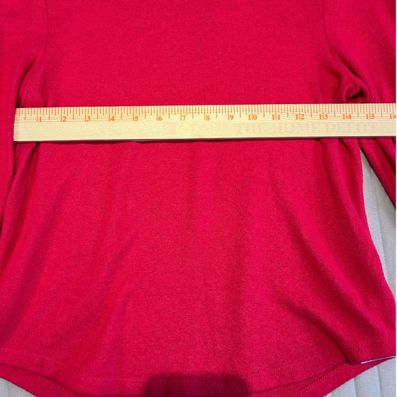 By Anthropologie Red‎ Puff Sleeve Turtleneck Top Womens XS Made in Turkey - Picture 5 of 8